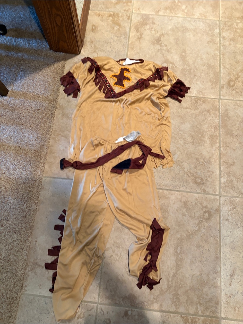 rave Tan and Brown Fringe Kids Costume Set